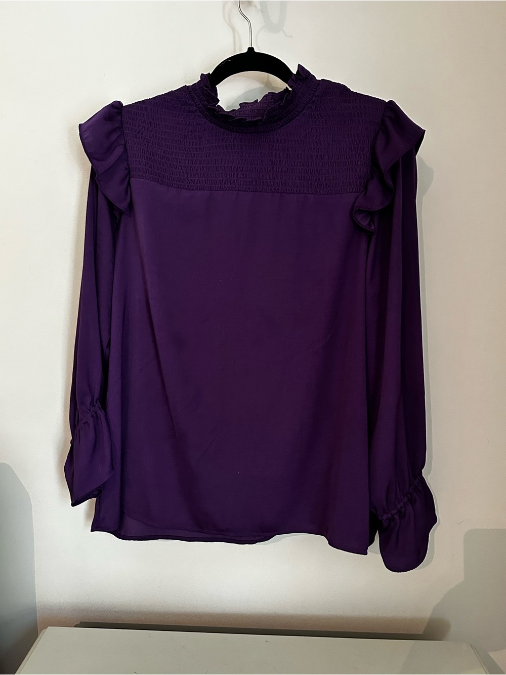 Banana Republic Deep Purple Ruffle-Detail Blouse